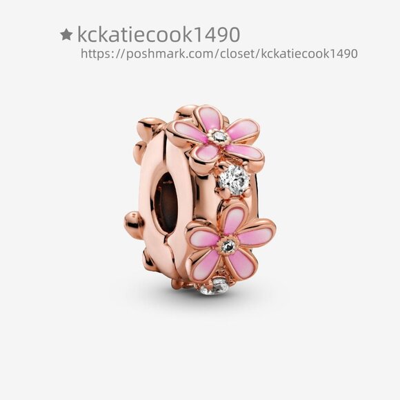 Pandora Pink Daisy Spacer Clip Charm - Picture 1 of 5